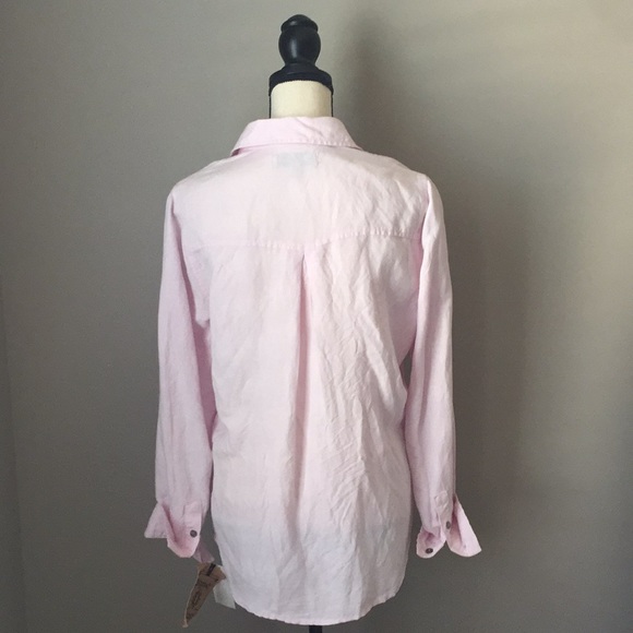 Democracy Long Sleeve Pink Button Down Shirt -NWT - Picture 2 of 7